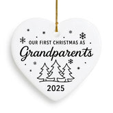 Our First Christmas As Grandparents 2025 Ornament ceramic heart