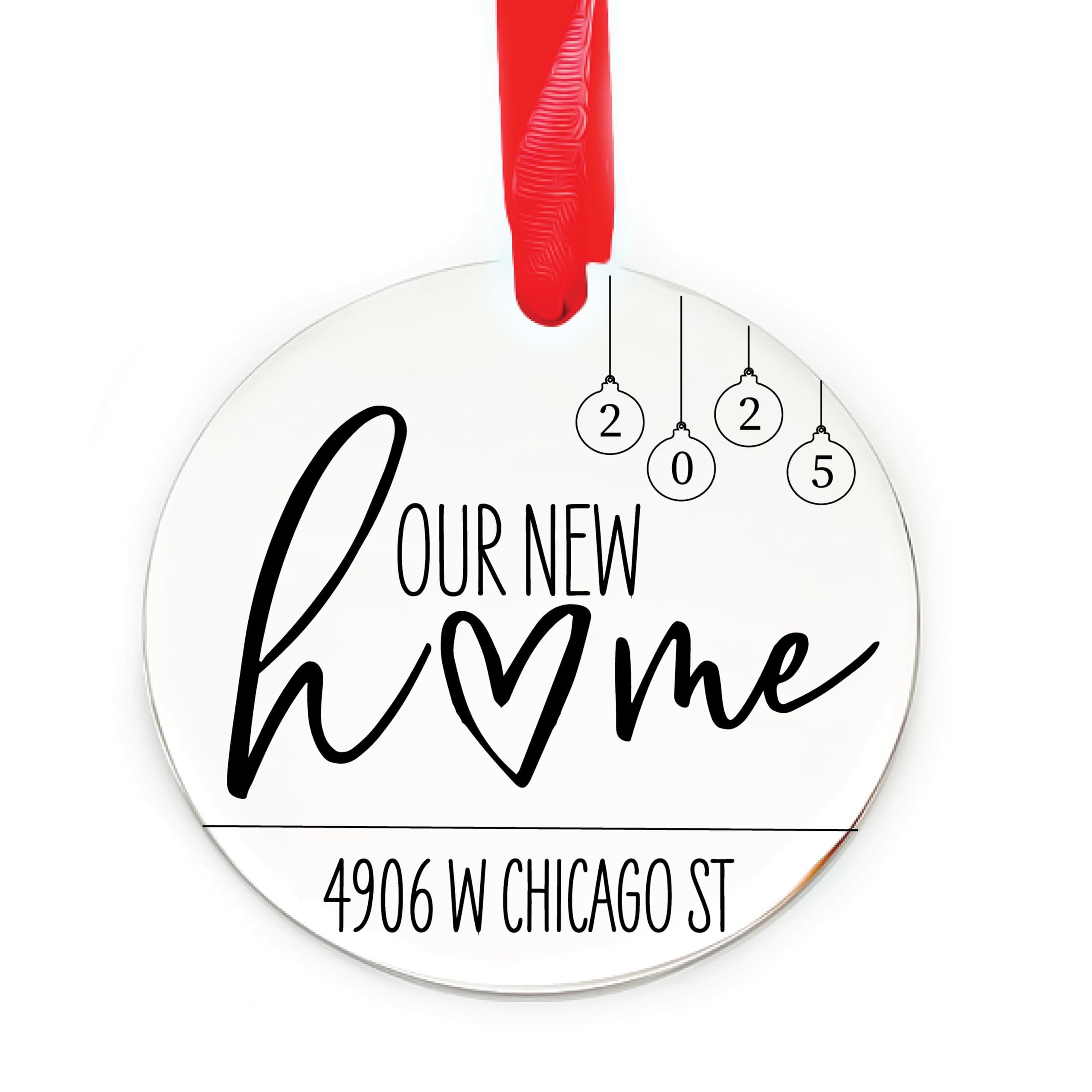 Our First Home Ornament stainless steel 2.5x2.5 inch