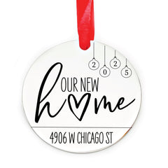 Our First Home Ornament stainless steel 2.5x2.5 inch