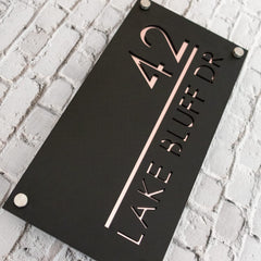 outdoor address sign stainless steel
