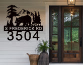 Outdoor Bear Cabin Sign made with 14-gauge steel