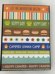 Vegan leather tag with orange brad for personalization