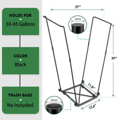 Garbage bag frame holder for leaves 30-45 gallon