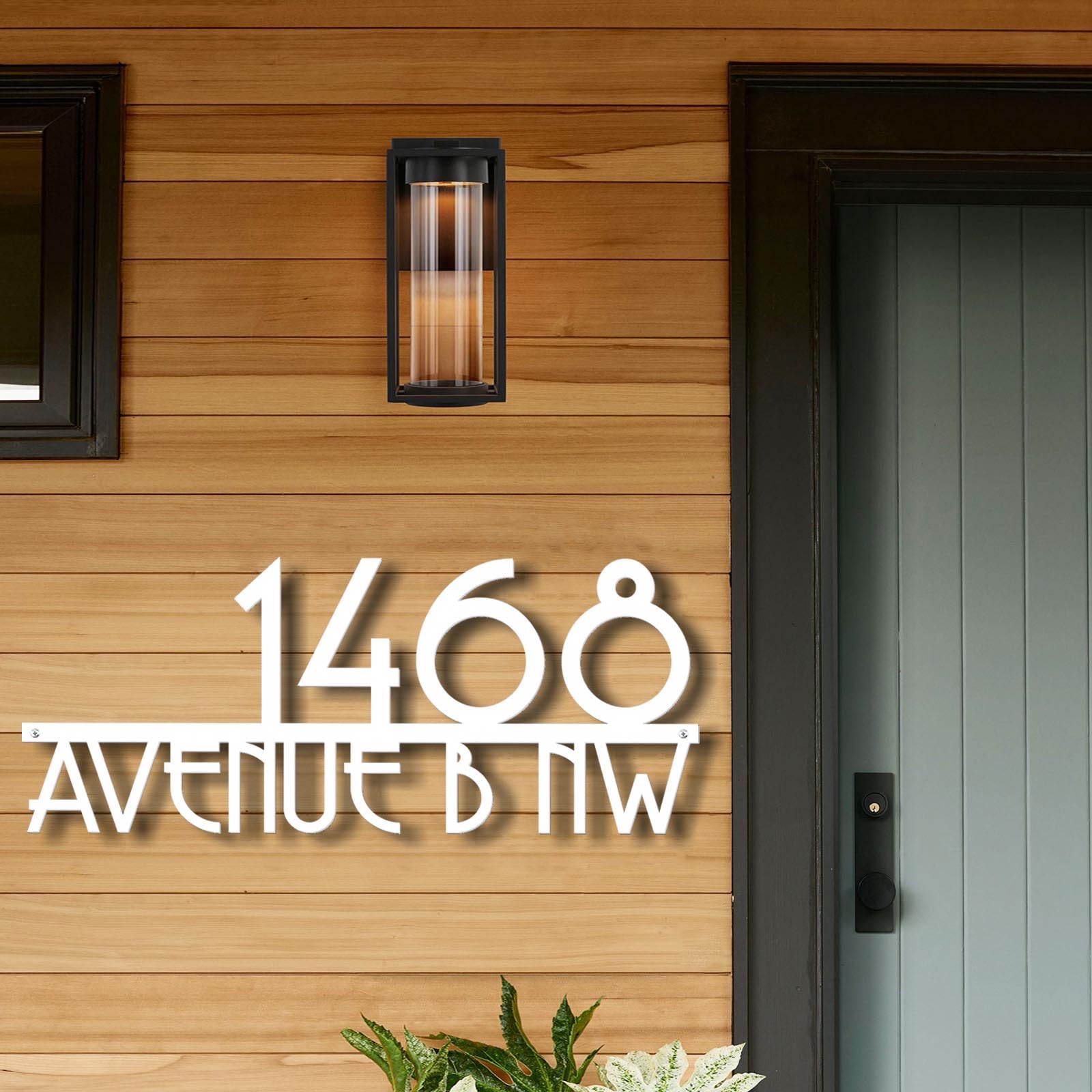 Exterior wall mounted house numbers for outside metal