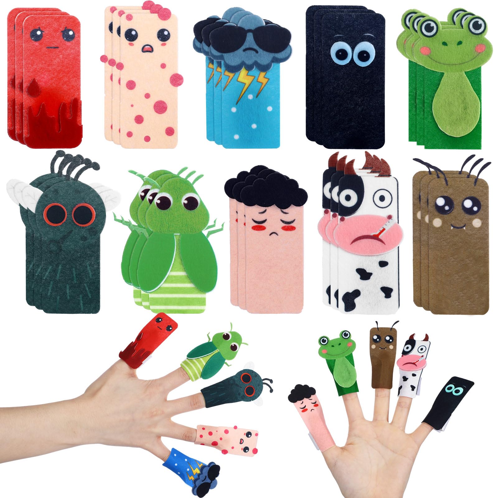 Outus Passover plagues finger puppets set of 30 pieces in felt