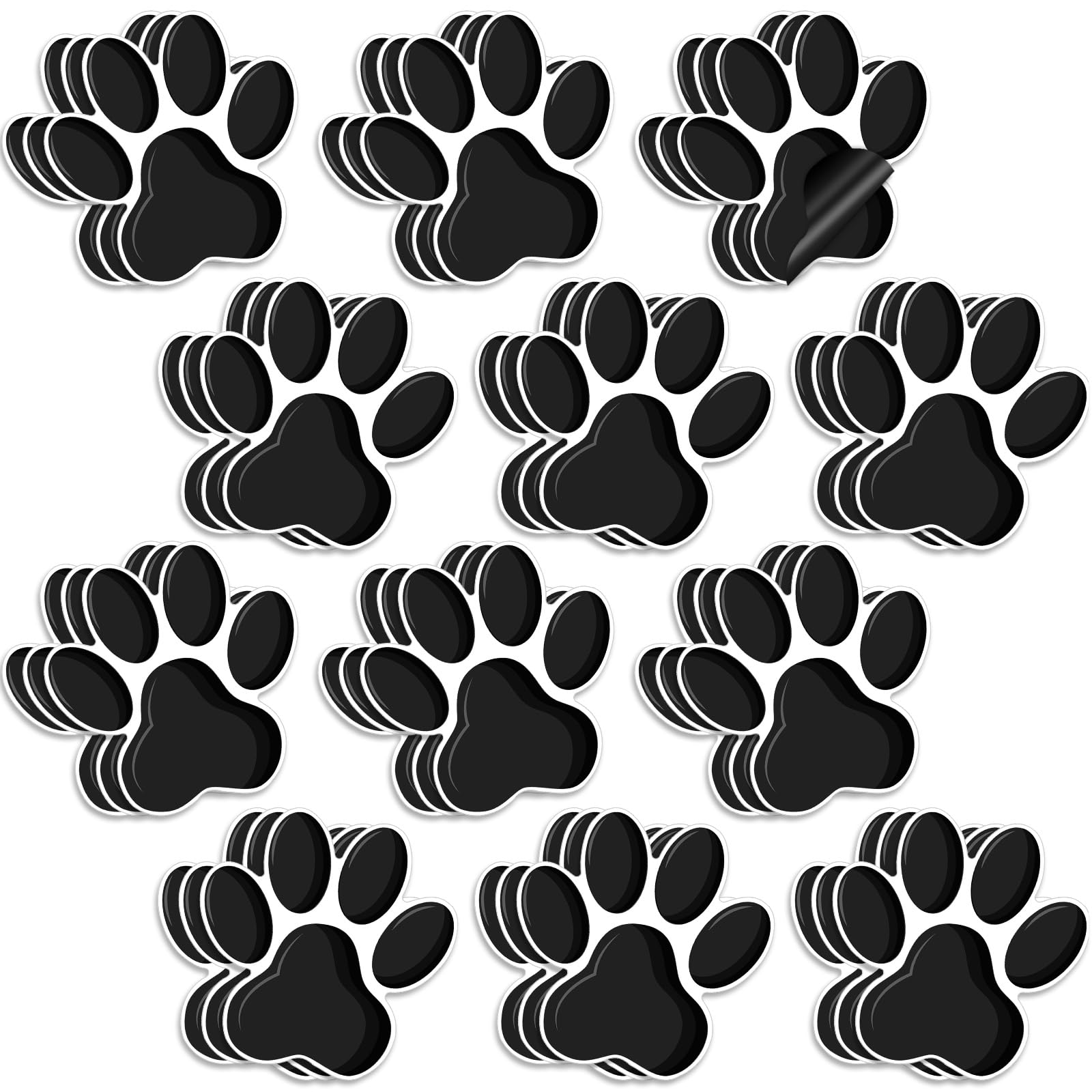 Outus paw print magnets 36 pieces black