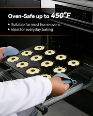 Oven safe to 450 degrees Fahrenheit bundt pans
