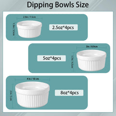 oven safe ramekins 2.5 ounce size four pieces