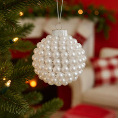Shatter resistant large pearl ornament for glam holiday decor