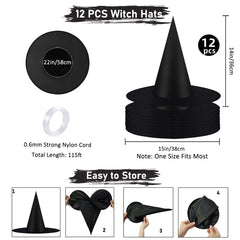 Oxford fabric witch hats durable and weather resistant