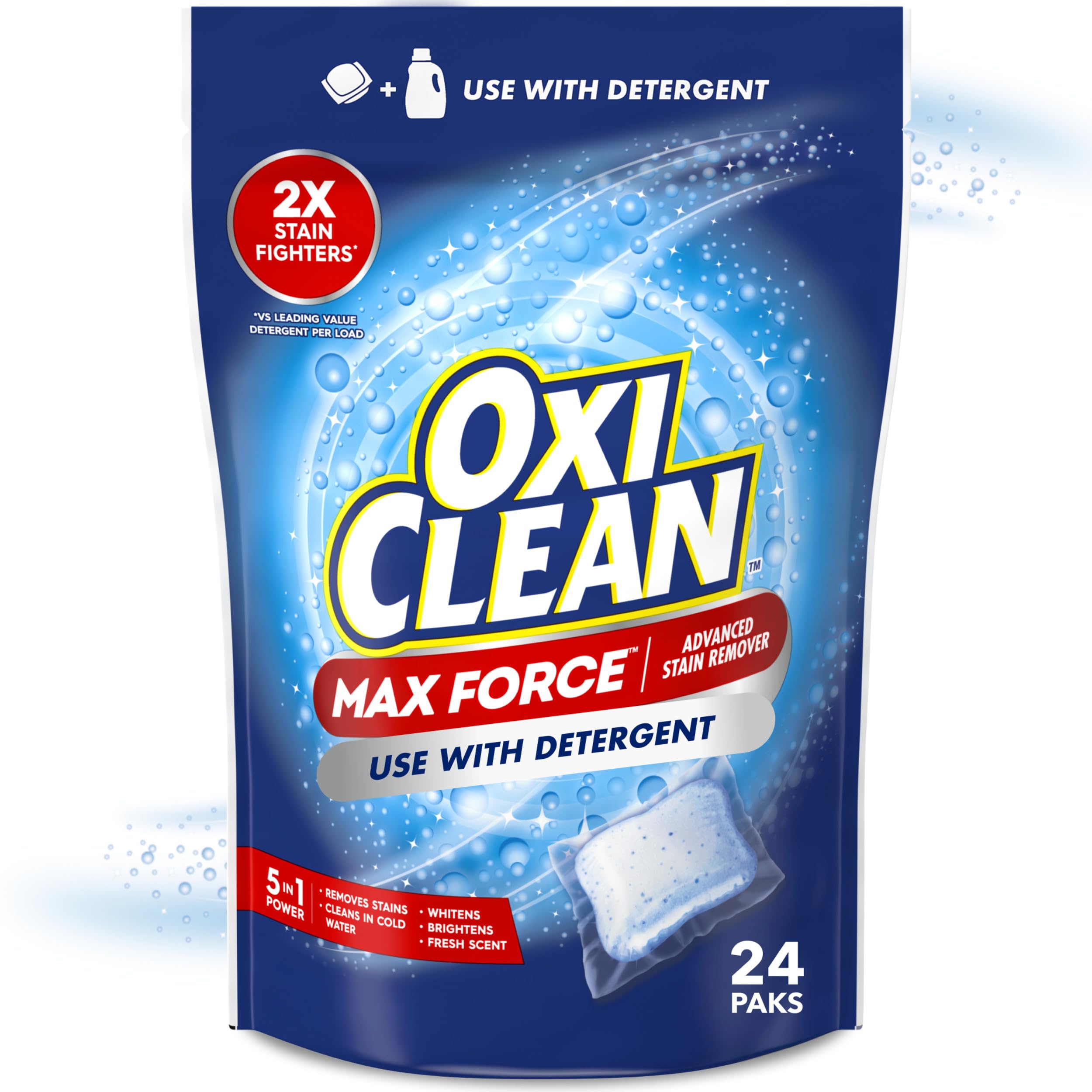 OxiClean Max Force Advanced Stain Remover Power Paks 24 Count packaging