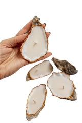Eco friendly soy wax oyster shell candle ideal for weddings