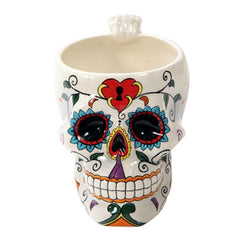 White tribal Day of the Dead ceramic mug by Pacific Giftware