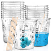 24 piece plastic paint measuring cups set with 64 oz capacity