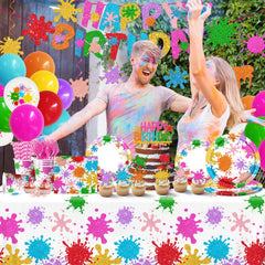 Paint Splatter Party Supplies tableware balloons toppers