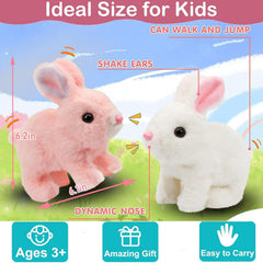 Interactive bunny toy with leash and carrot accessories