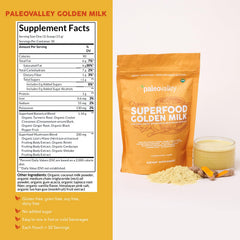 Paleovalley Golden Milk turmeric packaging closeup