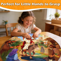 Palm Sunday scene puzzle with donkey and palm branches