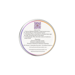 Eco friendly tin container for Palo Santo incense powder