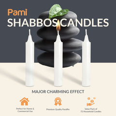 PAMI unscented taper candles for Shabbat
