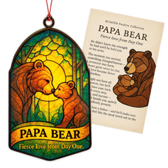 Papa Bear Ornament Dad Appreciation suncatcher window design