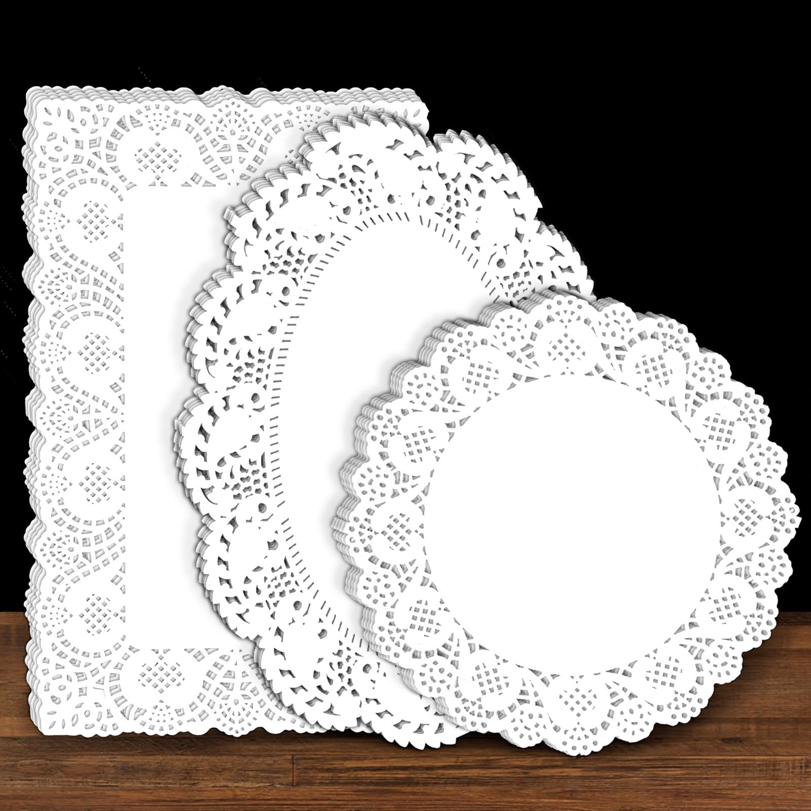 Paper Doilies lace placemats set 150pcs round 6-5x6-5 inches