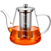 paracity glass teapot stovetop 41 oz with removable infuser