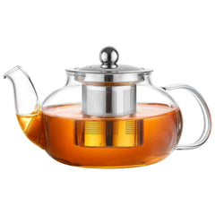 PARACITY Tea Pot for Stove 20 oz clear borosilicate glass with infuser