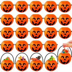 Paradi star 24PCS Mini Halloween Pumpkin Candy Buckets set with handles