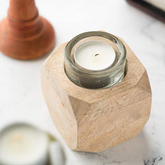 Unscented tealight candle showing clean burn