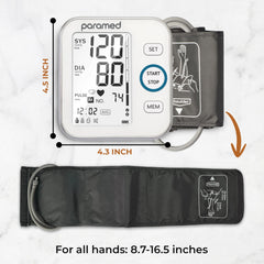 Paramed BP Monitor cuff 8.7 to 16.5 inches size range