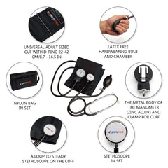 Paramed manual blood pressure kit with stethoscope kit