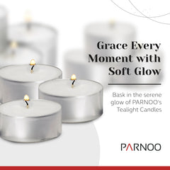 White unscented tealight candles PARNOO metal cup design