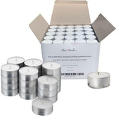 PARNOO tea light candles in metal cups for home and events