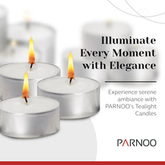 100 pack PARNOO tealight candles unscented and white