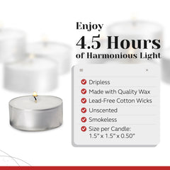Bulk tealight candles 100 pack PARNOO for weddings