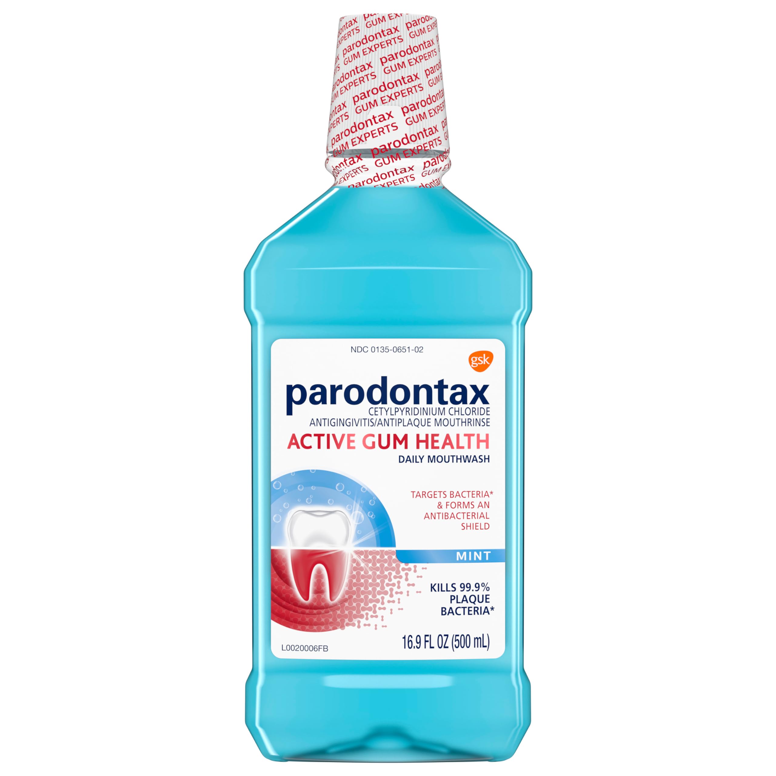 Parodontax Active Gum Health Mouthwash mint bottle 16.9 oz