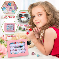 No-duplication 24-piece ring set for girls