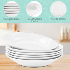 Deep side design pasta bowls stackable for storage