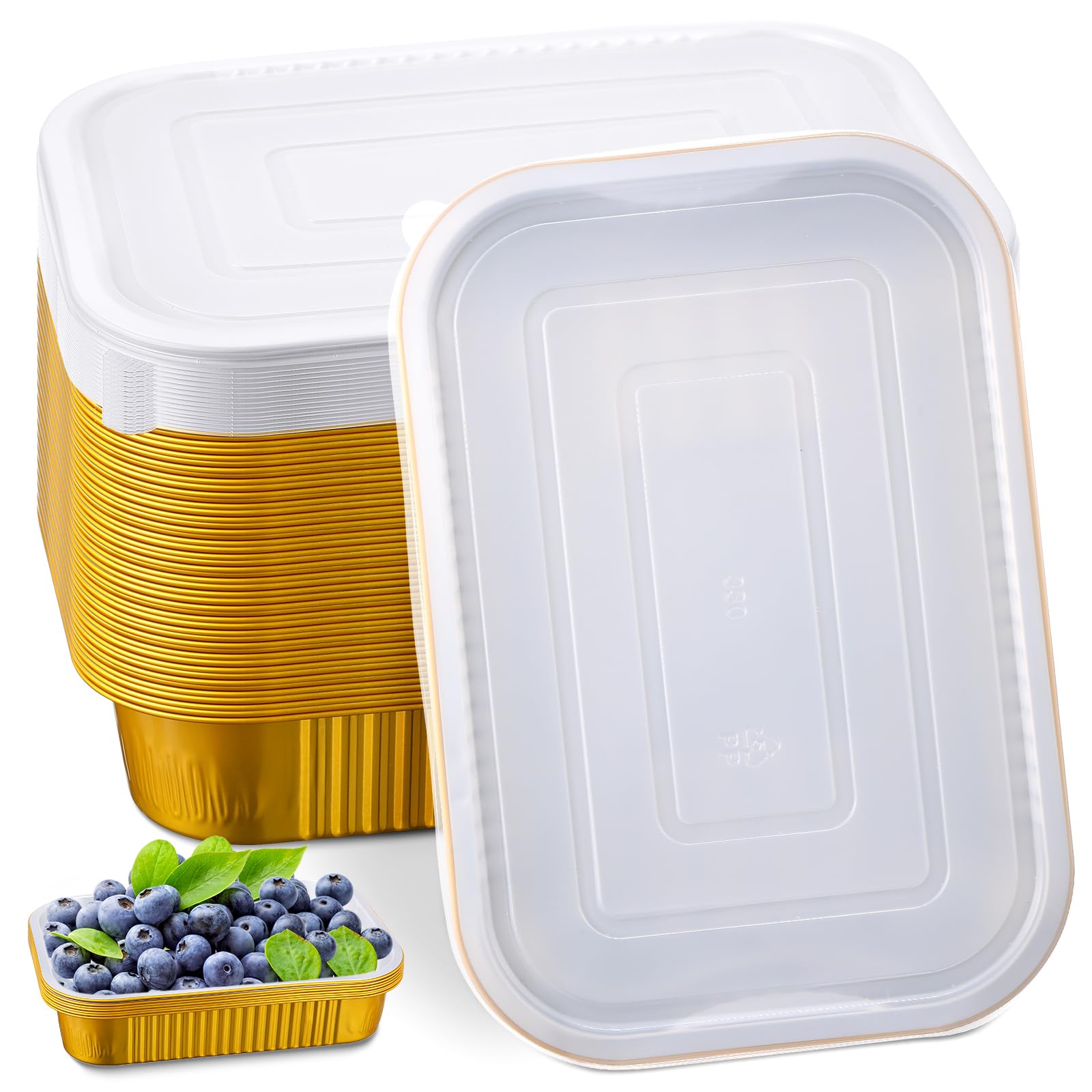 Patelai 15 pack 9x13 gold aluminum pan with lid image 1