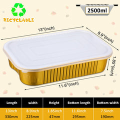 Patelai 15 pack 9x13 gold aluminum pan with lid image 2