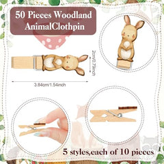 Wooden pencils included in Patelai woodland baby shower set