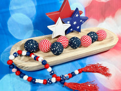 Set of 8 patriotic fabric balls for bowls and trays