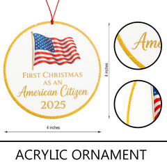 Patriotic American Flag Christmas Ornament display