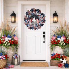 Patriotic flip flop wreath handcrafted deco mesh design