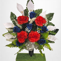 Patriotic headstone decoration cone for memorial display