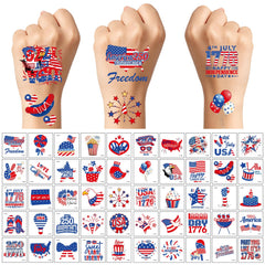 Patriotic temporary tattoos featuring eagles and flags