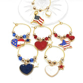 Patriotic wine charms for party glass identification