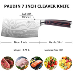 PAUDIN cleaver wood handle close up