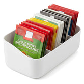PAVSTINE seasoning packet organizer front view white 4 compartments